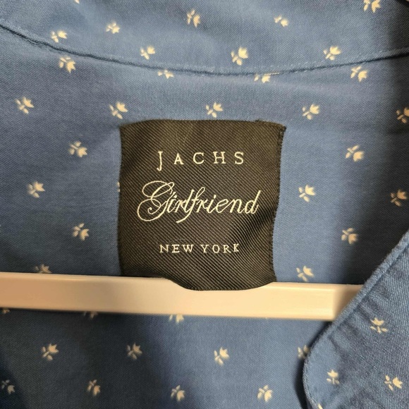 JACHS Girlfriend Blue Short Sleeve Button Front Top Women’s XL - Picture 4 of 7